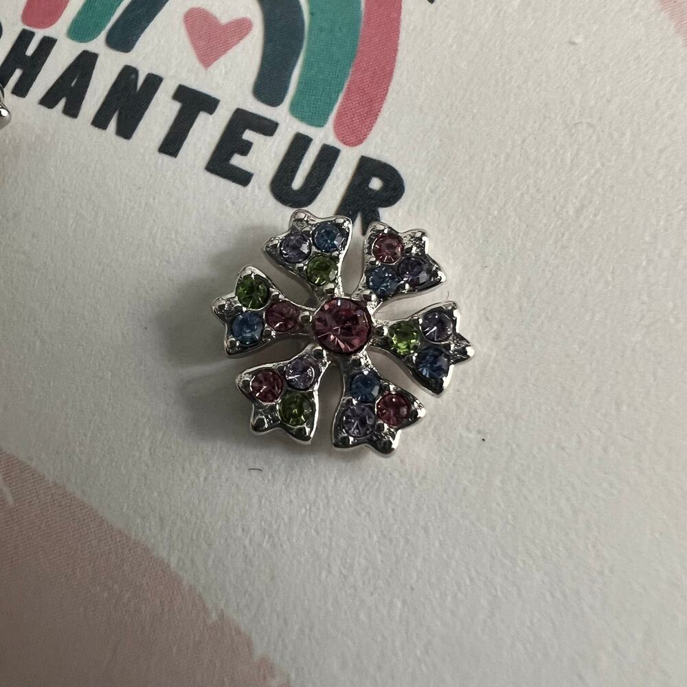 🍭6/$30 New Chanteur Kid Hypoallergenic Multicolor Jewel Snowflake Stud Earrings - Picture 4 of 6